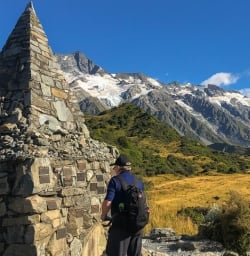 Cairn at Hooker Valley, Canterbury New Zealand