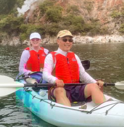 2. Two happy guests Kayaking Lake Taupo