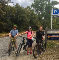 Biking group at the Queenstown Trail, Otago New Zealand