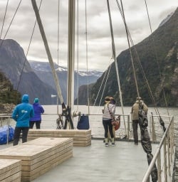 Boat tour at Milford Sound, Fiordland New Zealand