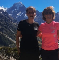 Guide and guest at Aoraki Mount Cook National Park, Canterbury New Zealand