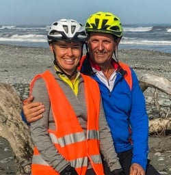 Couple at Haast Pass Beach, Otago New Zealand