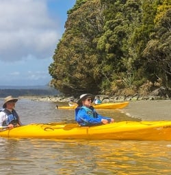 Kayaking at Okarito Lagoon, West Coast New Zealand
