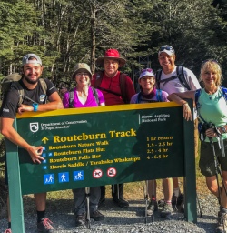 Group at Routeburn Track Valley, Otago New Zealand
