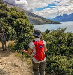 Walking at Mou Waho Island, Wanaka Otago New Zealand 