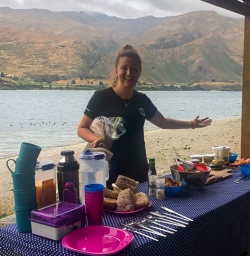 Picnic lunch at Lake Wanaka, Otago New Zealand