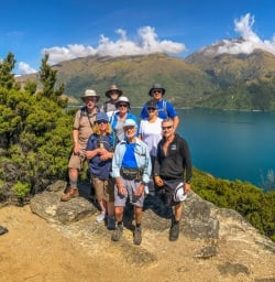 Group at Mou Waho Island, Wanaka Otago New Zealand