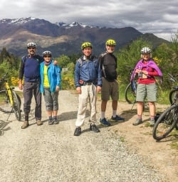 Group at Queenstown trail, Otago New Zealand