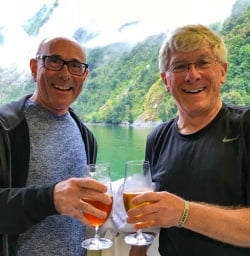 Beers on Milford Sound boat