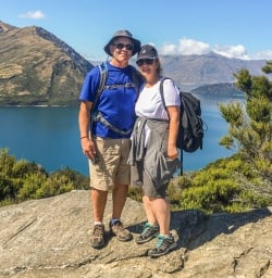 Couple at Mou Waho Island, Wanaka Otago New Zealand