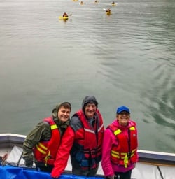 Family on Milford Sound boat