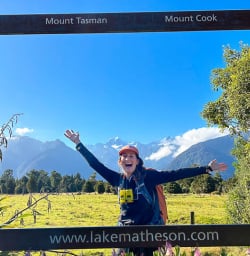 New Zealand guide at Lake Matheson 