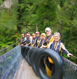 Nice line up guys! The team gets ready for their tubing trip on the Nile River.