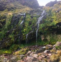 Beautiful waterfalls on the Tongariro Alpine Crossing