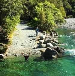 6 swim hollyford track river fiordland2