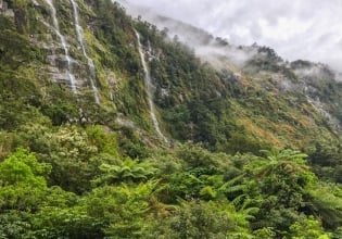 Milford Track waterfall