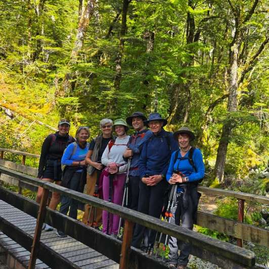 Routeburn Track group hiking 240125