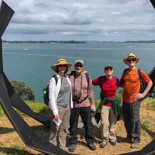 Group at Headland Sculpture Walk, Waiheke Island Auckland New Zealand