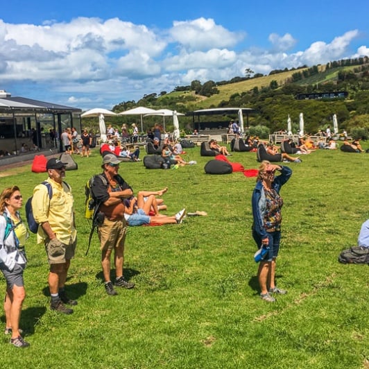 Group at Cable Bay Vineyards, Waiheke Island, Auckland New Zealand