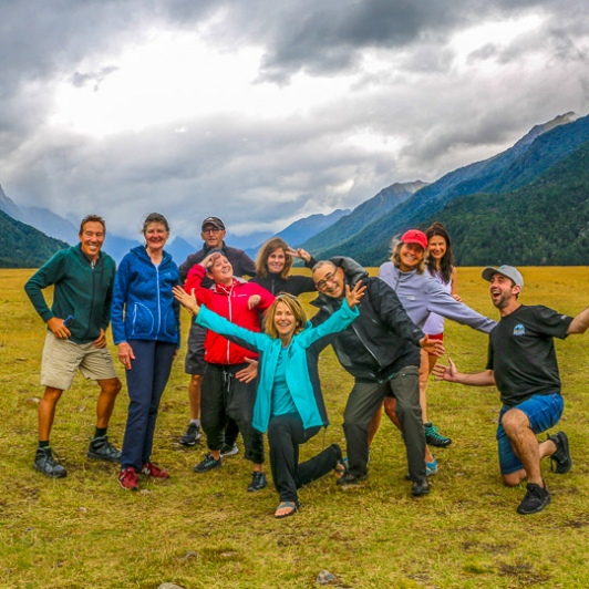 Group at Eglinton Valley, Fiordland National Park Southland New Zealand