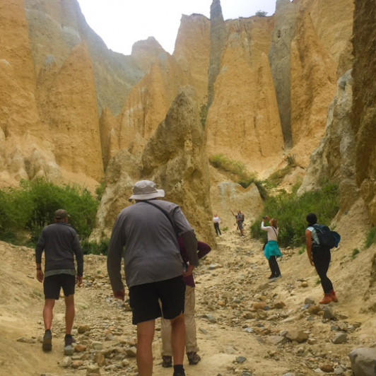 1. Guests exploring the Clay Cliffs