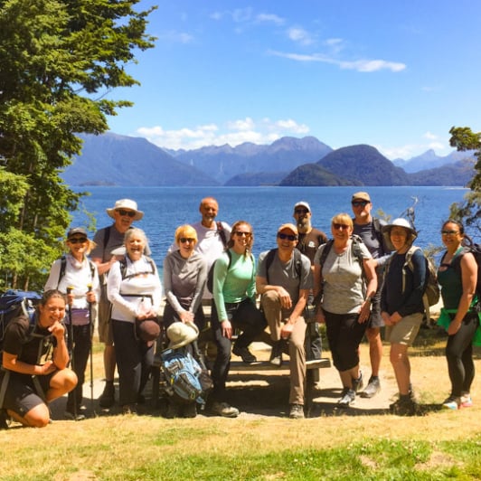 1. Guide and guests at Lake Manapouri Kepler Track