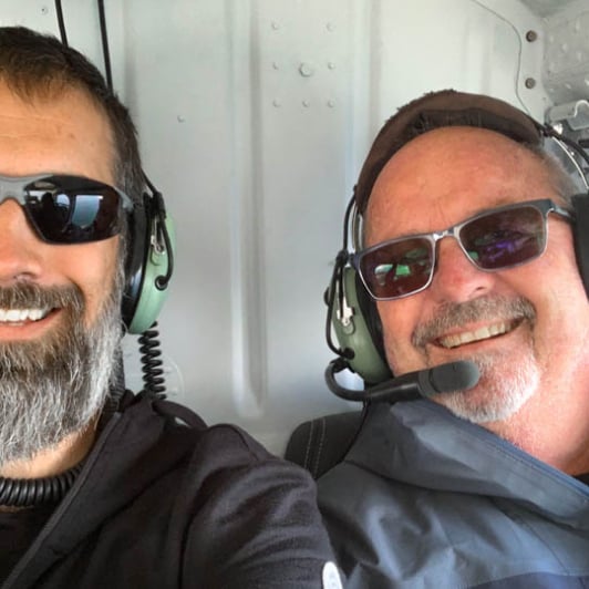 Guide and Guest in Heli
