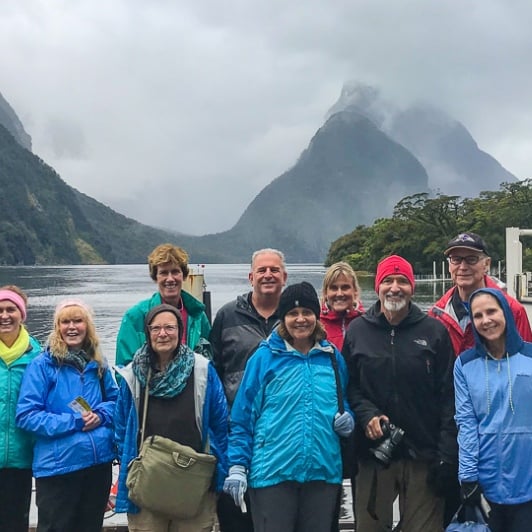 Guests ready for their Milford Sound boat cruise