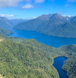 aerial views of lake te anau