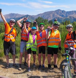Biking group in New Zealand