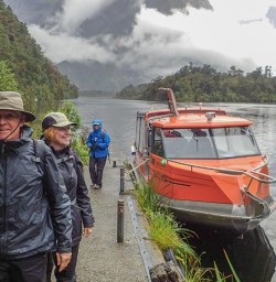 Taking Boat at Arthur River, Milford Sound Fiordland National Park, Southland New Zealand