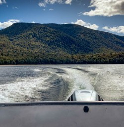 Boat ride across Te Anau