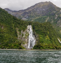 Bowen Falls at Milford Sound, Fiordland New Zealand