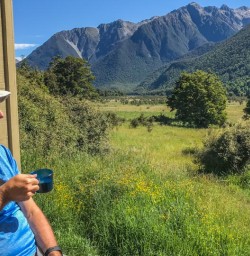 Coffee at Nelson Lakes National Park, Tasman New Zealand
