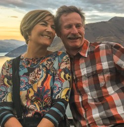 Couple above Lake Wakatipu, Otago New Zealand