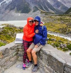 Couple at Hooker Valley, Canterbury New Zealand
