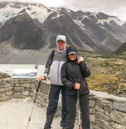 Couple at Hooker Valley, Canterbury New Zealand