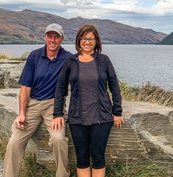 Couple at Lake Hawea, Otago New Zealand