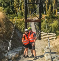 Couple at Southern Discoveries Biridge, Otago New Zealand
