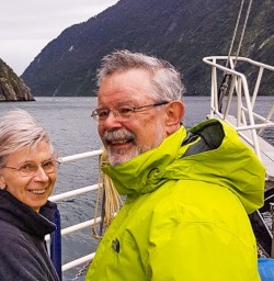 Dan and Joanne at Milford Sound, Fiordland New Zealand