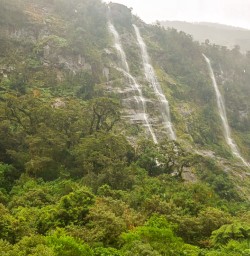 Falls at Milford Track, Fiordland National Park Southland New Zealand