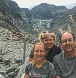Family at Fox Glacier, West Coast New Zealand