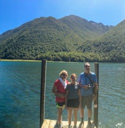 Family at Lake Rotoiti, St Arnaud Nelson Lakes National Park, Tasman New Zealand