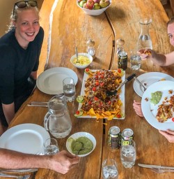 Family lunch at Okarito, West Coast New Zealand
