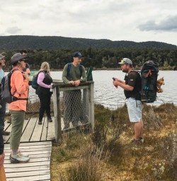 Group briefing in the Kepler wetland