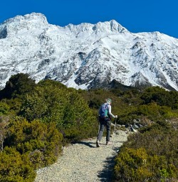 group hiking Hooker Valley Track Mount Cook National Park PS27OCT25 