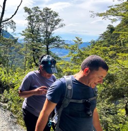 group hiking on the Routeburn Track