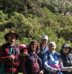 Group along Lake Ada, Milford Sound Fiordland National Park New Zealand