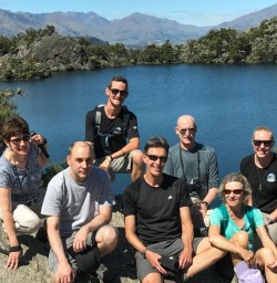 Group at Mou Waho Island, Lake Wanaka New Zealand