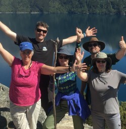 Group at Mou Waho Island, Lake Wanaka New Zealand